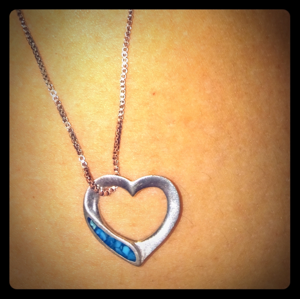 Cute 2 sided Floating Heart Necklace